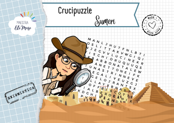 Crucipuzzle sui Sumeri per la Classe Quarta Primaria: Impara la Storia Divertendoti!