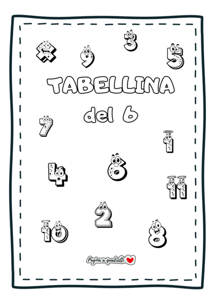 Tabellina del 6. Il mio quaderno delle tabelline