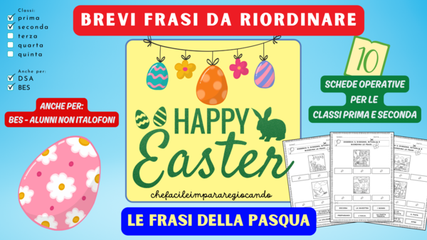 PASQUA - LEGGERE E RIORDINARE FRASI BREVI