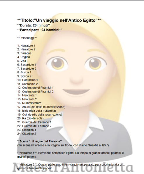 Teatro nel teatro "Un viaggio nell'antico Egitto"