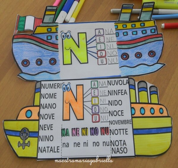 Lettera N di Navi interattive