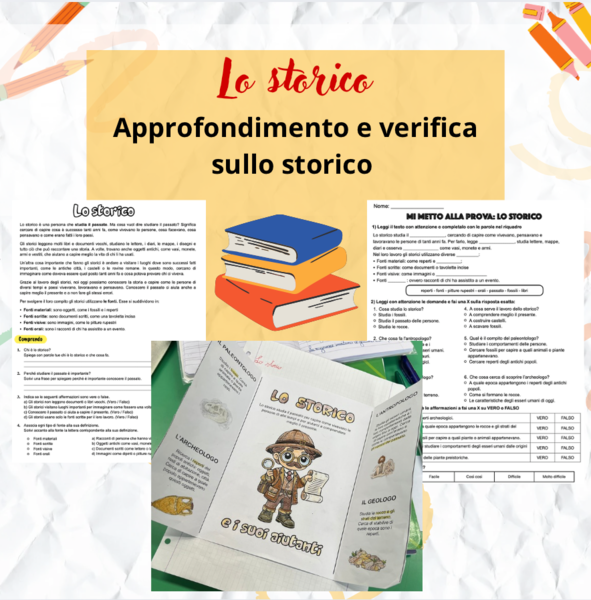 Lo storico - approfondimento, lapbook e verifica