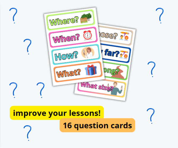 QUESTION CARDS, ENGLISH, INGLESE