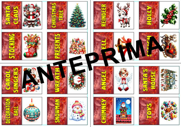 FLASHCARDS SUL NATALE - SCUOLA PRIMARIA - LINGUA INGLESE