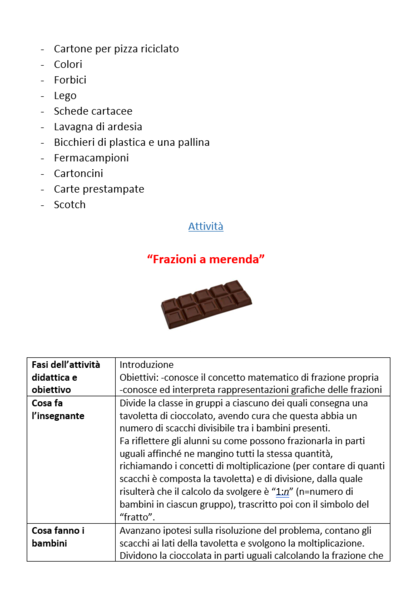 Unità didattica sulle frazioni