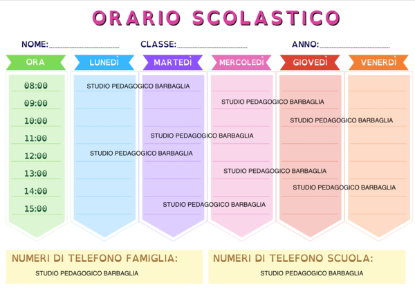Orario scolastico