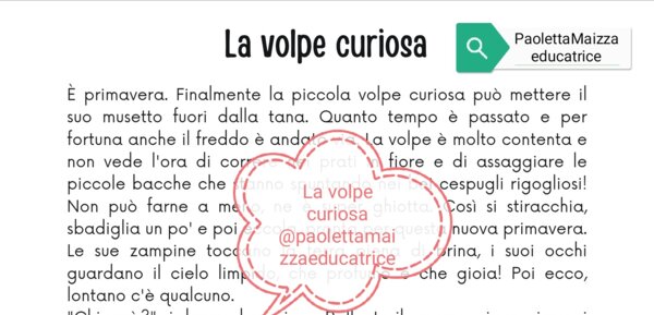 Schede didattiche La volpe curiosa