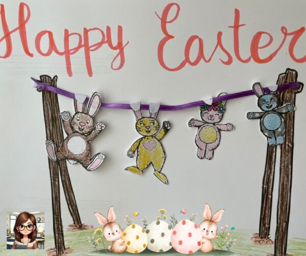 Biglietto di Pasqua "Hanging Bunny"