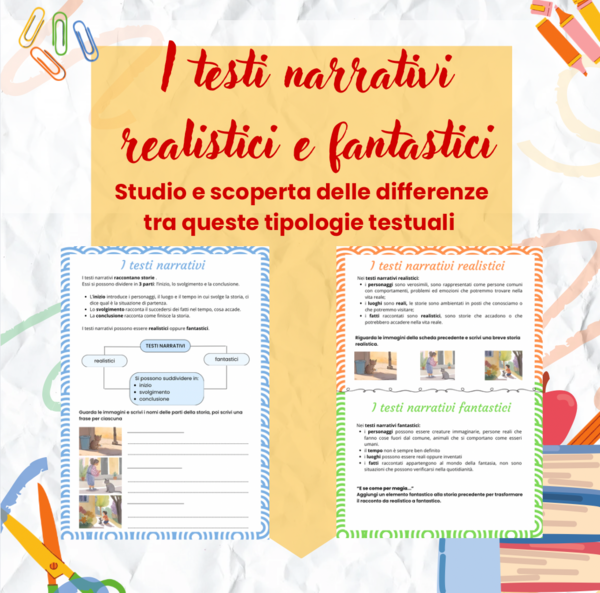 I testi narrativi realistici e fantastici - scheda di approfondimento e esercizi