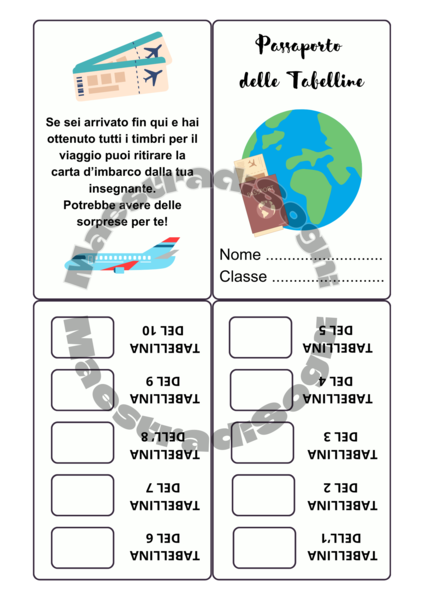 PASSAPORTO DELLE TABELLINE