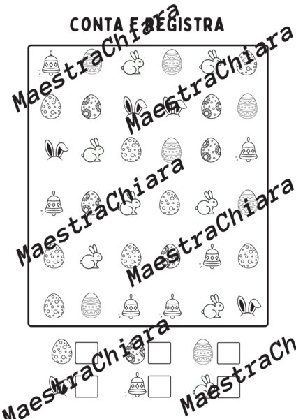 Conta e registra i simboli di Pasqua