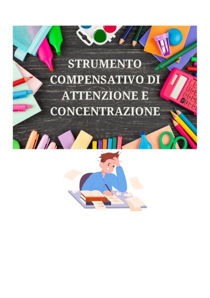 STRUMENTO COMPENSATIVO: SCHEDA DI ESERCIZIO DI CONCENTRAZIONE .