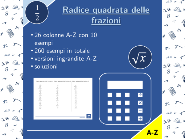 Radice quadrata delle frazioni | matematica | 26 colonne