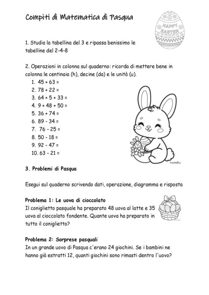 Compiti di Pasqua