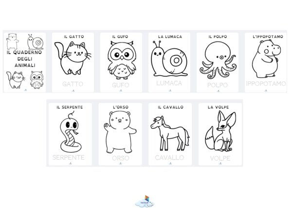 IL QUADERNO DEGLI ANIMALI DA COLORARE