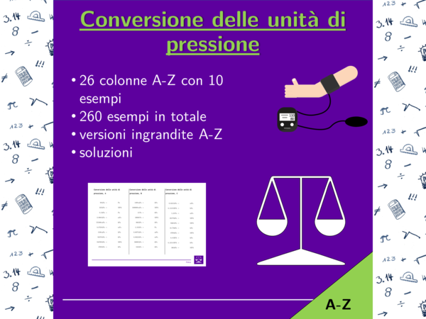 Conversione delle unità di pressione | fisica | 26 colonne