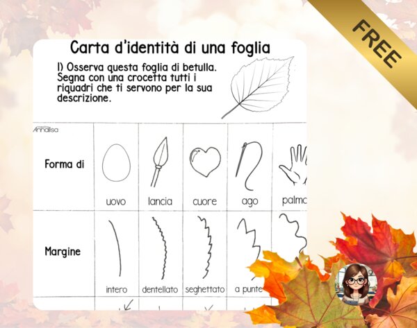 Carta d'identità di una foglia