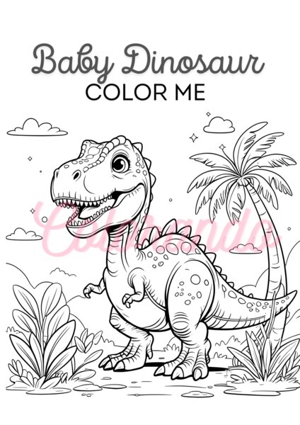 UN BELLISSIMO BABY DINOSAURO DA COLORARE