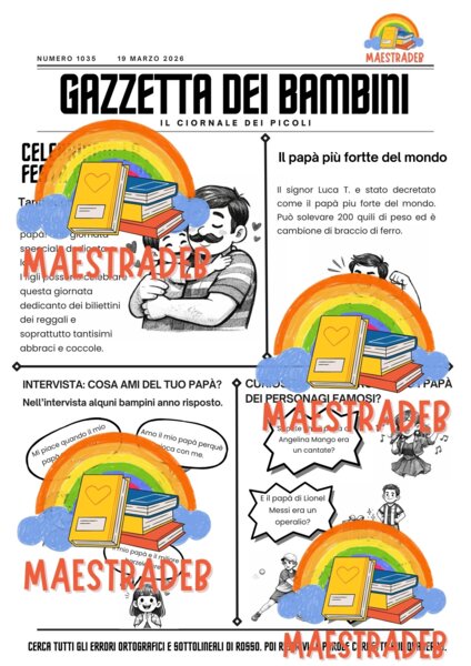 Caccia agli errori – La pagina di giornale della Festa del Papà