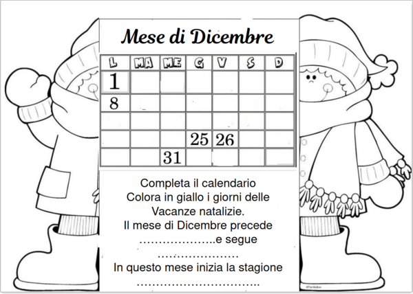 Dicembre calendario pop up