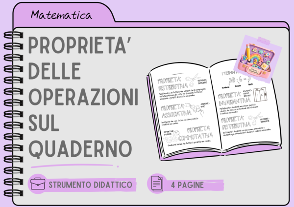 LE PROPRIETA' DELLE OPERAZIONI PER IL QUADERNO di Vita da Mammestra