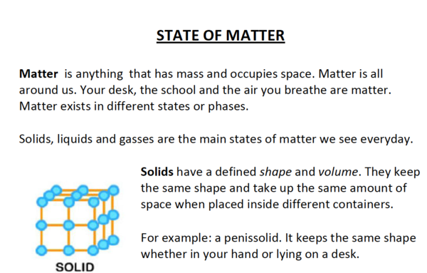 CLIL: State of Matter