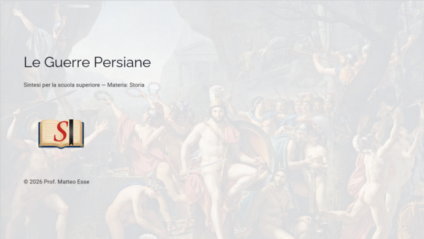 Le Guerre Persiane: Unità Didattica Completa (Slide + Verifica + Soluzioni)