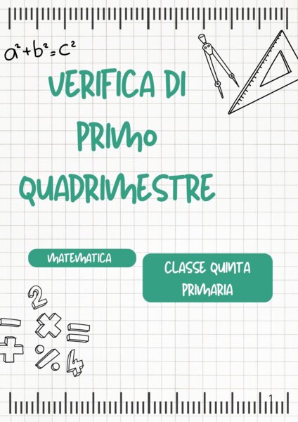 Verifica di primo quadrimestre matematica classe quinta primaria