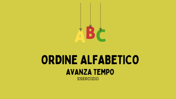 AVANZA TEMPO - ORDINE ALFABETICO