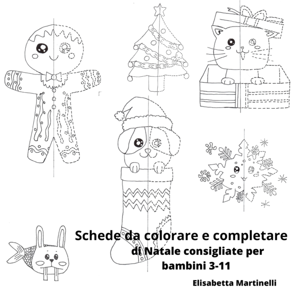 Scheda del cagnolino di Natale da colorare e completare