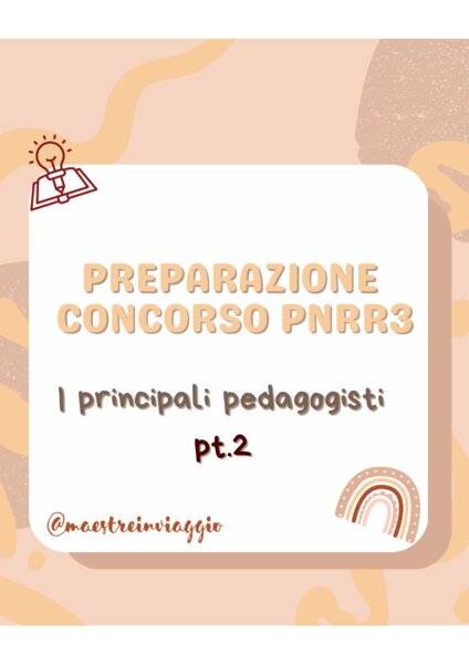 Materiale concorso PNRR3: PEDAGOGISTI pt.2
