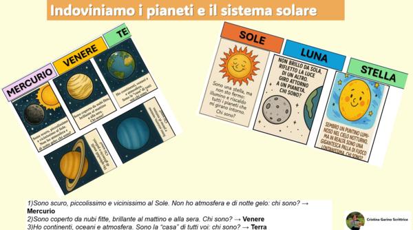 Indoviniamo i pianeti e il sistema solare