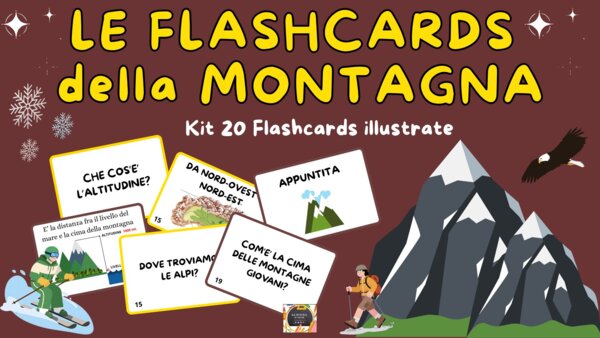 KIT 20 FLASHCARDS SULLA MONTAGNA - Gli ambienti geografici - Classe 3^