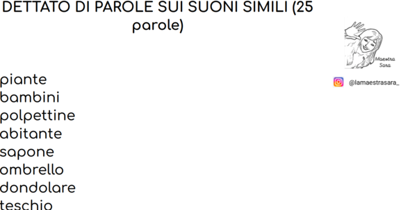 Dettati di parole