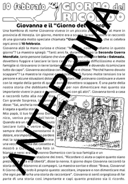 10 FEBBRAIO "GIORNO DEL RICORDO" - GIOVANNA E IL GIORNO DEL RICORDO - SCUOLA PRIMARIA - INTERDISCIPLINARE