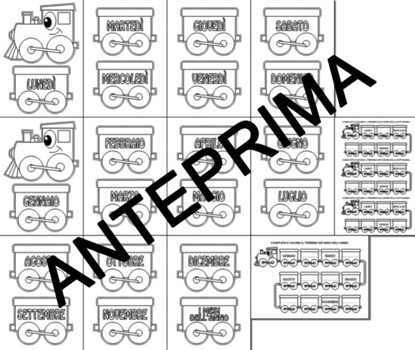 STORIA: I TRENINI DEI GIORNI DELLA SETTIMANA E DEI MESI DELL'ANNO - CLASSE PRIMA - SCUOLA PRIMARIA