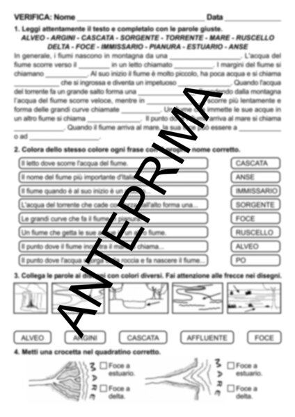 VERIFICA SUL FIUME CLASSE SECONDA PRIMARIA