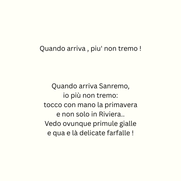 Quando arriva , piu' non tremo !