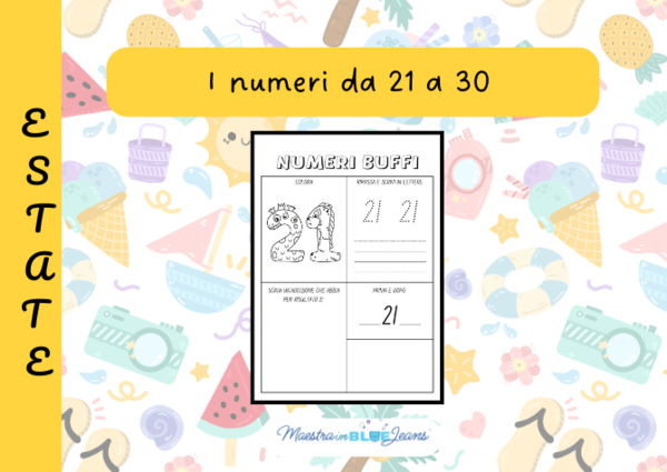 I numeri da 21 a 30