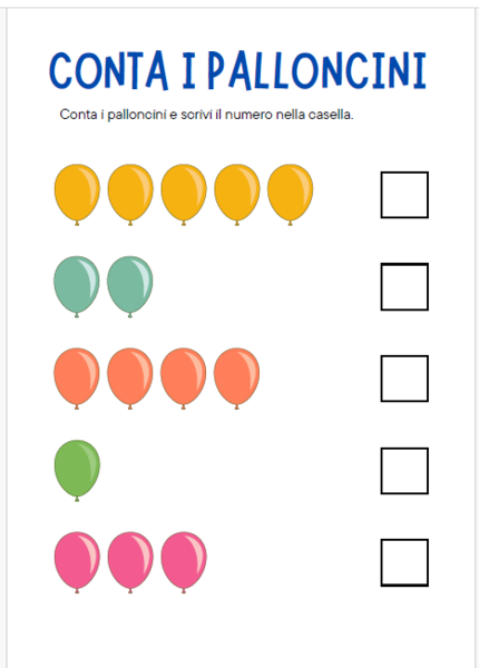 Schede didattiche - Conta e colora