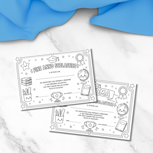 Diplomi per la fine dell'anno scolastico