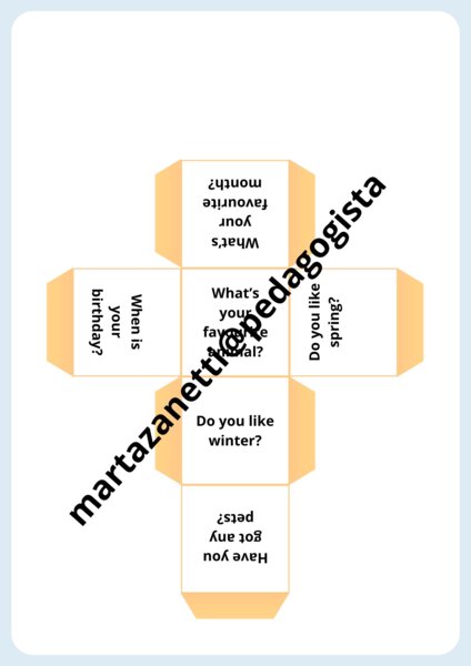 Cubo conversazione in inglese (3° primaria)