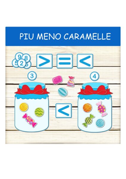 🍬 Gioco didattico: Maggiore, Minore o Uguale?