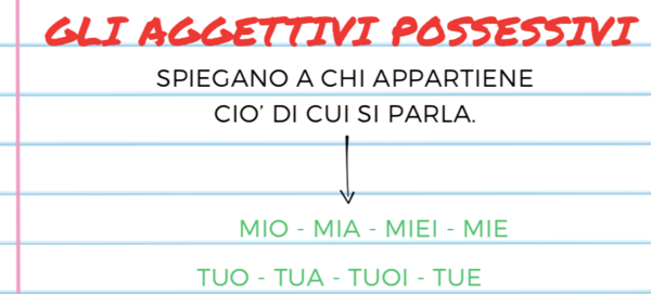 AGGETTIVI E PRONOMI POSSESSIVI