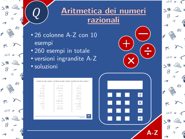 Aritmetica dei numeri razionali | matematica | 26 colonne