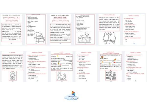LETTURE IN STAMPATO MAIUSCOLO CON DOMANDE DI COMPRENSIONE