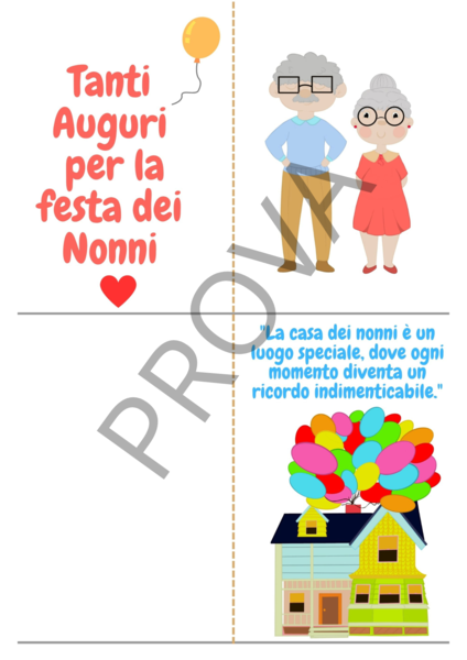 Biglietto di auguri festa dei nonni
