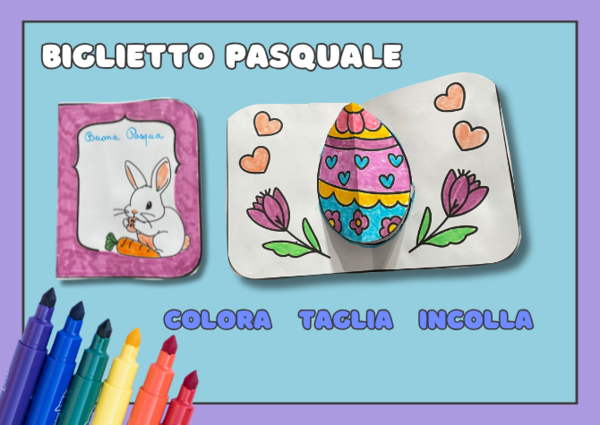 Colora - Taglia - Incolla: Biglietto Pasquale