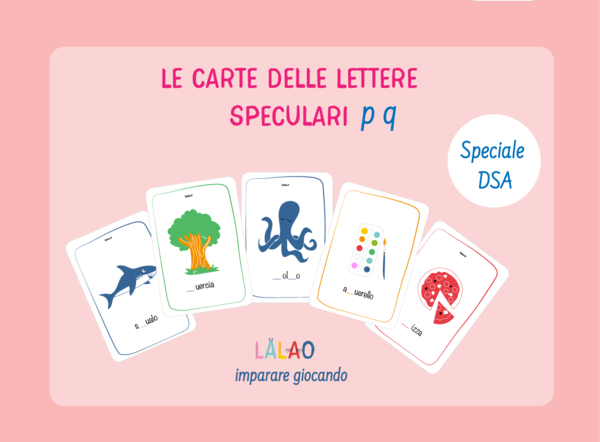 Le carte delle lettere speculari p/q