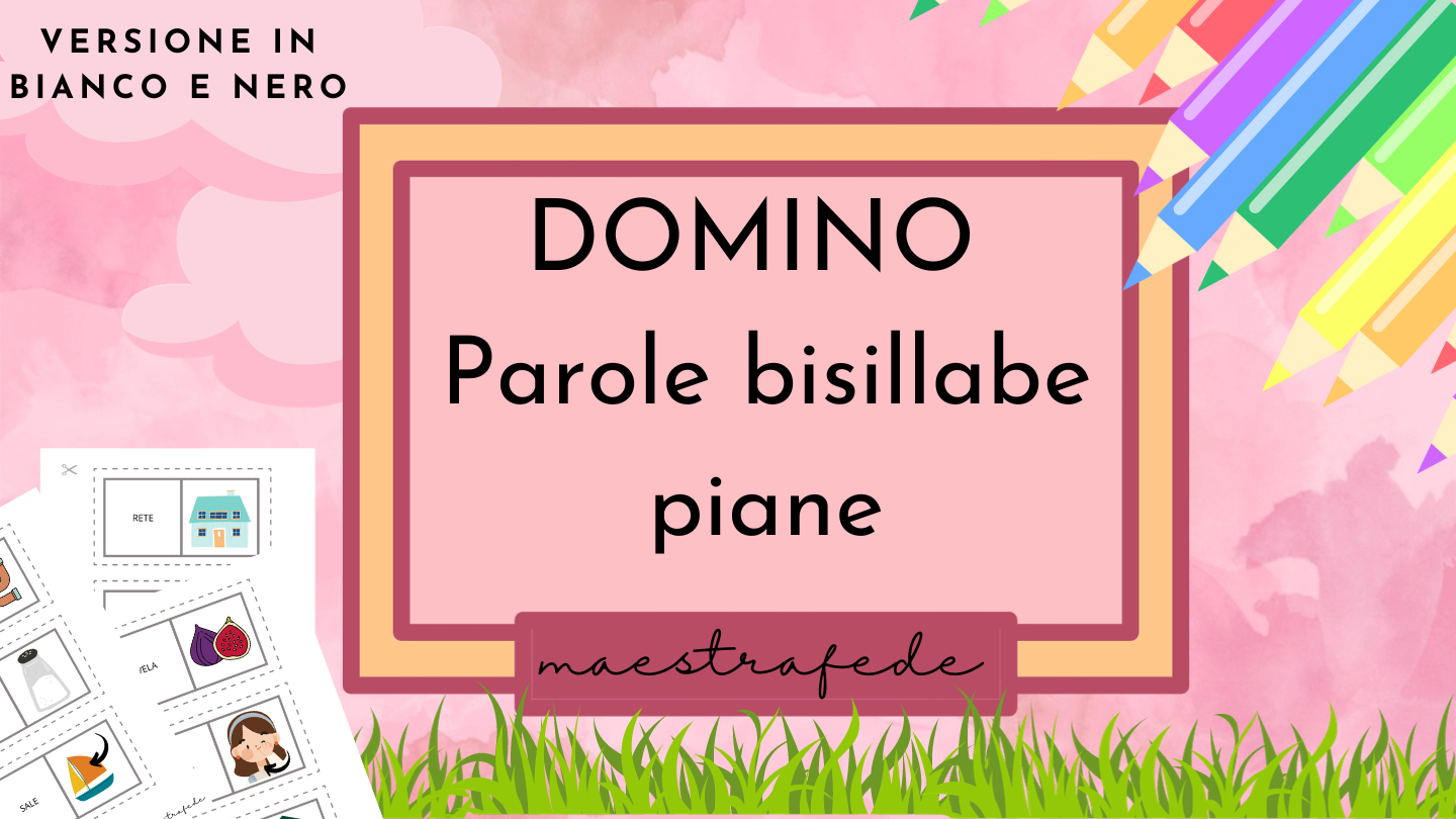 Domino Delle Parole Bisillabe Piane Versione In Bianco E Nero Edudoro